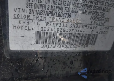 2019 Nissan Sentra Sv z USA, uszkodzony, nr VIN 3N1AB7AP0KL604739